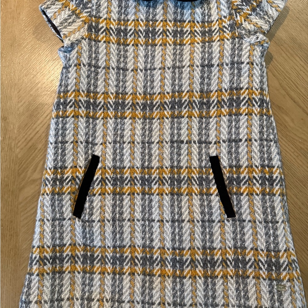 Tartine et Chocolat Plaid Dress - Gray and Yellow
